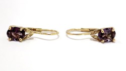 Purple stone gold earrings (zal-au95632)