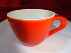 Zsolnay porcelán, antik, pajzspecsétes, piros kávéscsésze, át,érője 6 cm.