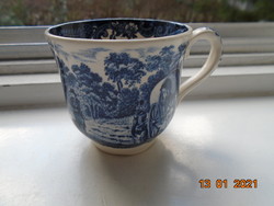 1940 Nagyon ritka kobaltkék mintával "1790 Avon scenery Pallissy England" jelzéssel kávés csésze