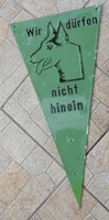 Régi házőrzőre figyelmeztető  német nyelvű zománctábla - zománc tábla