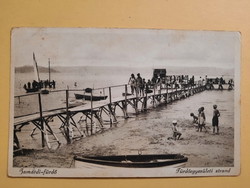 Antik levelezőlap - fotó képeslap, Zamárdi-fürdő, Fürdőegyesületi strand, 1933