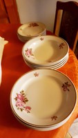 Zsolnay plate set with gold edging