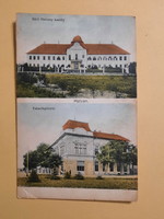 Antik levelezőlap - fotó képeslap, Hatvan, Báró Hatvany kastély és Takarékpénztár