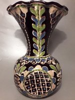 Large antique János Lází hmv un. Ceramic vase with a goblet mouth