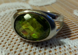 Magyar zöld Orex ezüst gyűrű 57-es