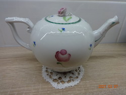 Herendi porcelán tertia (bécsi rózsa) mintás, rózsafogós teáskanna (kávéskanna)