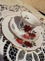 Eladó vintage német porcelán Bavaria Wunsiegel rózsás kisteás trió !