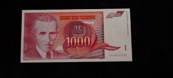 Jugoszlávia, 1000 Dinár 1992 Unc.