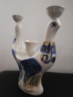 A beautiful peacock Russian candle holder