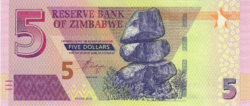 Zimbabwe 5 dollar 2019 UNC