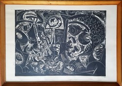 Hincz Gyula 50 x 70 cm fametszet