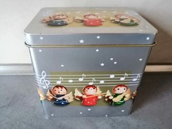 LAMBERTZ karácsonyi  zenélő kekszes doboz fémdoboz
