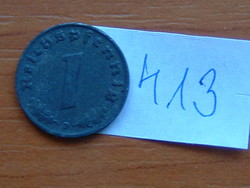 NÉMET BIRODALOM 1 PFENNIG 1943 D CINK NÁCI,HOROGKERESZTES #413