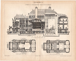 Színház I., 1898 (12), egyszín nyomat, eredeti, magyar, Magyar Királyi Operaház, opera, épület