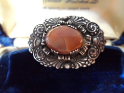 Antique silver gold jewelry brooch, badge