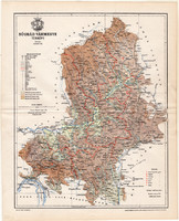 Nógrád vármegye térkép 1896 (12), lexikon melléklet, Gönczy Pál, megye, Posner Károly, eredeti