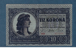 10 Korona 1919 Julius 15. Friggiai Sapkáp változat Elcsúszott nyomat Magyar Postatakarék Pénztár