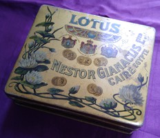 Retro Lotus egyiptomi szivarkás doboz - 35x115x140 mm.