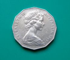 Ausztrália 50 cent, 1969  - II. Erzsébet királynő   