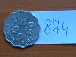 SWAZILAND SZVÁZIFÖLD 5 CENT 2002 VIRÁG Arum lily ,HULLÁMOS #874