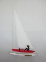 Retro Balaton souvenir plexiglass sailing ship