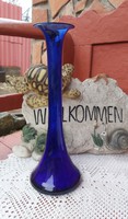 Beautiful 30 cm high blue glass vase, collectible beauty nostalgia piece 4