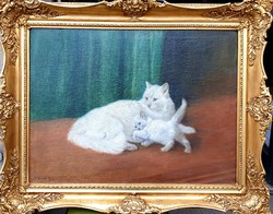 Heyer Artúr, Fehér cicák olajfestménye