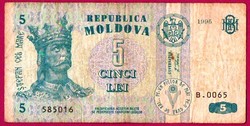 Külföldi pénzek:  Moldova -  1994.  5 Lei