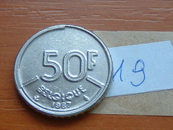 Belgium belgique 50 franc 1987 (b + ah) 5th king baudouin i 19.