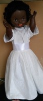 Néger baba fehér alkalmi ruhában  54 cm