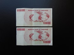 2 darab 10 millió dollár 2008 Zimbabwe Sorszámkövető !  
