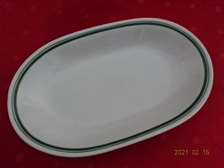 Alföldi porcelán, zöld csíkos ovális tál, mérete: 26 x 16 x 3,5 cm. Vanneki!