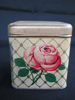 Franck kávés régi rózsás fém doboz