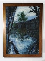 "Water Mirror" modern framed oil painting! Direct from the artist!