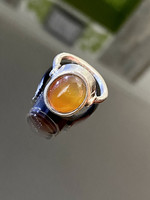 Egyedi ezüst gyűrű valódi Citrin kővel (Kaboson)