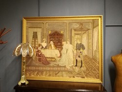 Falikárpit, nagy méretű kép, szövött textil kárpit vintage, 19. század végi darab, most LEÁRAZVA!!!