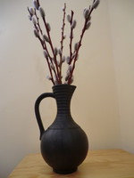 Kerámia kancsó váza fekete magassága 21 átmérő 12x24 cm  Ausztria jelzéssel