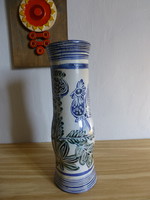 Retro,vintage kék,kakasos kerámia váza