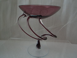 Zsolnay-style Jugendstil glass table middle offering maybe lotz? Joska crystal?