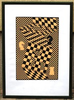  Vasarely: Sakk, szitanyomat, 48 x 32,5 cm
