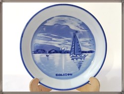 Zsolnay kézzel festett Balaton fali porcelán tányér