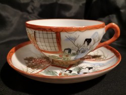 LEÁRAZTAM!!! Antik japán kézzel festett tojáshéj porcelán csésze és alj