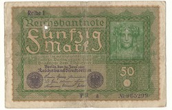 50 márka német birodalom Deutsche Reich Berlin 1919 papírpénz bankjegy 1 forintról KIÁRUSÍTÁS 