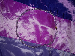 Édesvízi tenyésztett  gyöngysor, női ásvány ékszer lila nyaklánc, lilac pearl necklace