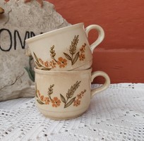 Kiln Craft England angol  virágos  kb 2 dl-es fajansz Gyönyörű csészék, csésze nosztalgia