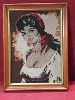 Gypsy girl with needle tapestry image