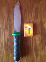 Antik kés éles kés - Bőr markolat - jó pengéjű - túlélő kés