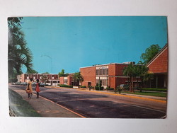 Retro levelezőlap, képeslap, Florida, egyetemi campus, 1971