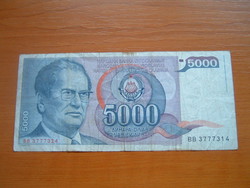 JUGOSZLÁVIA 5000 DINÁR 1985 BB  Josip Broz Tito  S + ZS