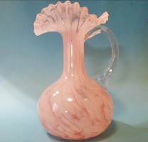 Muránói füles váza rózsaszín rétegelt üveg 